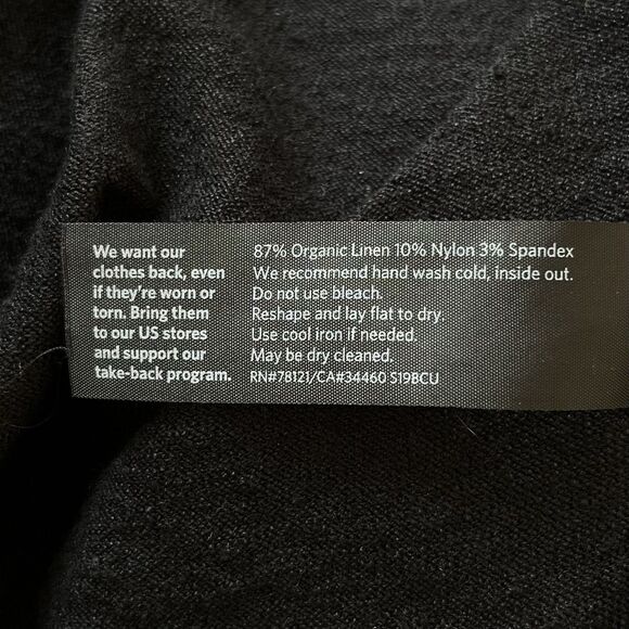 Eileen Fisher Lagenlook Kimono Cardigan Size L XL Black Minimalist Organic Linen - Picture 9 of 10